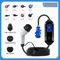Chargeur de voiture électrique essentiel pour la maison, monophasé 32A 7KW Type 2 AC, chargeur de véhicule électrique portable réglable avec prise CEE