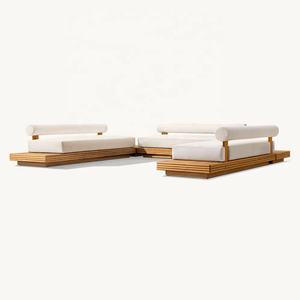 Sassanid al aire libre de teca Indonesia hecho <span class=keywords><strong>a</strong></span> mano Patio Muebles de Jardín <span class=keywords><strong>Bondi</strong></span> teca sólida Modular seccional en U con mesas laterales - Product Image 3