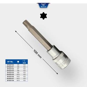 HERRAMIENTAS BRILLANTES-BT022730 1/2 ''RIBE bit socket, 100 mm de largo-EAN 4042146777329 HAND SOCKETS 1/2" - Product Image 2