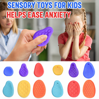 Ensemble de 6 jouets sensoriels en silicone, coussinets texturés assortis dans un sac OPP pour le jeu tactile et le soulagement du stress