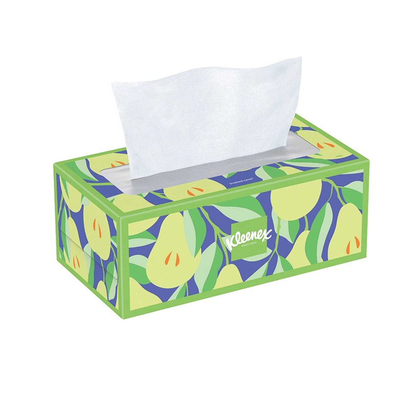 high end facial tissue with customized print paper box 150 sheets per box with 2 ply facial tissue