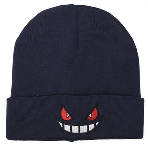 Sombrero de punto bordado de dibujos animados de Anime, gorros cálidos de Gengar para niños para Otoño Invierno, Navidad, Halloween, Pascua, Día de San Valentín - Product Image 3
