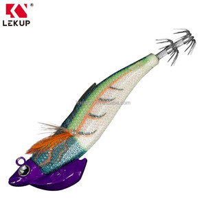 Nuevo señuelo de pesca marina de madera para camarones, pulpo, bagre, lubina, con anzuelo luminoso Egi Squid Jig Hook - Product Image 3