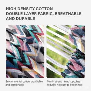 Hamac à franges Woqi, intérieur/extérieur, motif ondulé coloré, hamac portable, tissu de camping, charge maximale 226 kg - Product Image 4