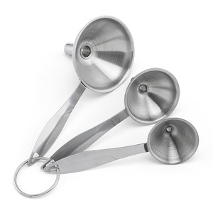 กรวยโลหะสำหรับเติมขวด สแตนเลส ชุดเล็ก 3 in 1 กรวยสำหรับขวดในครัว - Product Image 4