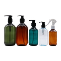 Botellas de PET Vacías de 300ml y 500ml, Color Ámbar Marrón, para Champú, Loción Corporal, Dispensador de Jabón Líquido, Botella de Plástico con Bomba