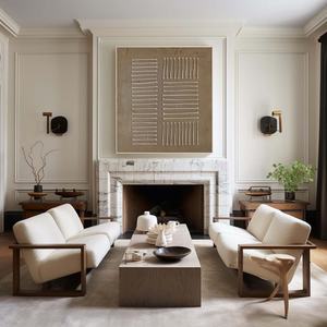 Art mural 3D texturé Wabi-Sabi, peinture à l'huile minimaliste faite à la main, toile encadrée, art mural pour la décoration d'appartements de style scandinave - Product Image 4