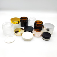 Pot en verre ambré de 5g 10g 15g 20g 30g 50g 60g 100g/pot en verre ambré avec couvercle noir/pot cosmétique de soins de la peau en verre
