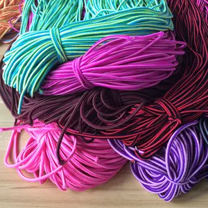 Guangzhou fábrica de abastecimento de estoque 24 cores sólidas laço de cabelo corda elástica corda elástica plana TCHC24