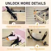 Reformer Pilates Rose Pastel avec Cadre Minimaliste et Roulettes Silencieuses pour Entraînement Personnel à Domicile