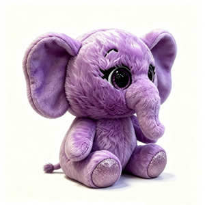 Peluche de Elefante Morado Personalizado, Animal de Peluche Suave y Esponjoso con Ojos Grandes y Patas Brillantes - Product Image 4