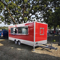 Remorque de camion-restaurant mobile avec cuisine complète pour la vente de fast-food, snacks, glaces, churros, hot-dogs, frites, en acier inoxydable