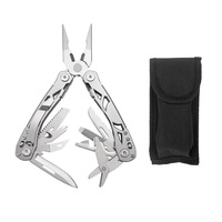 Outil multifonction de survie en plein air personnalisable OEM 16 en 1, poignée en acier 420, pince multifonction de poche EDC