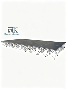 Escenario Portátil Fácil de Instalar para Interiores y Exteriores, Plataforma de Escenario Antideslizante de Aluminio, Podio para Eventos Musicales - Product Image 2
