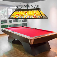 Lustre en verre de style européen de 55 pouces pour table de billard/snooker, décoration de salon, artisanal, LED réglable