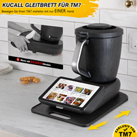 Planche coulissante en plastique Easy Glide avec roulettes, compatible avec l'appareil Thermix TM7, plateau roulant noir