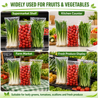Op maat gemaakte transparante anti-condens BOPP zakken met zelfklevende sluiting voor vers product, groenten, sla, fruit en salade verpakkingen