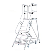 Roulettes rétractables Échelle de travail de hauteur 1.2m Échelle antidérapante de sécurité mobile Échelle en aluminium à plate-forme