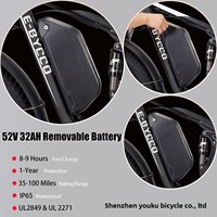Vélo Électrique Ebycco à Double Moteur, Vente en Gros Usine, 32Ah, 26 Pouces, 7 Vitesses, Pneus Larges, Cadre en Alliage d'Aluminium, VTT Avant