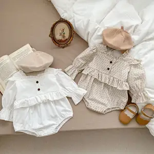 2023 Small Floral Bag Fart Clothes Girl Baby Princess Romper Autumn Long Sleeve Cute Newborn Baby Girl Clothes Full Cotton Great