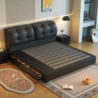 Modernes Verstellbares Ergonomisches Luxus-Bett mit Stauraum - Zweiteiliges Kopfteil aus Nappaleder Queen/King Bettgestell Direkt ab Werk