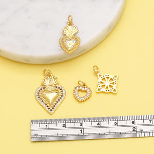 Asjewelry จี้คริสตัล<span class=keywords><strong>แม่มด</strong></span>คริสตัลแบบเรียบง่าย18K จี้หัวใจชุบทองสำหรับสร้อยคอเครื่องประดับทำ2312แบบทำมือ pdtb435 - Product Image 2