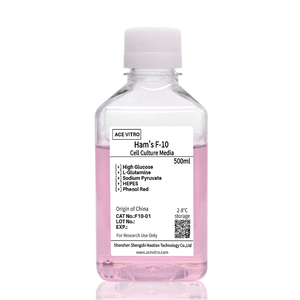 Milieu de culture cellulaire ACE VITRO OEM, mélange nutritif Ham's F-10 (F10), 500 ml, bouteille PET à haute teneur en glucose et glutamine - Product Image 1