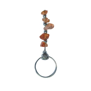Agate Chip Stone Keychain Metal Ring Pendant <b>Bag</b> Charm for Backpack Handbag Decoration Birthday Holiday Gift - Product Image 2