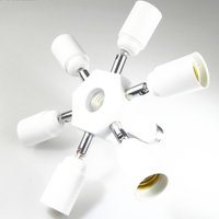 Adaptateur Convertisseur d'Extension E26, Support de Lampe Réglable 7-en-1, Répartiteur de Douille 6+1 E27, Convertisseur d'Ampoule