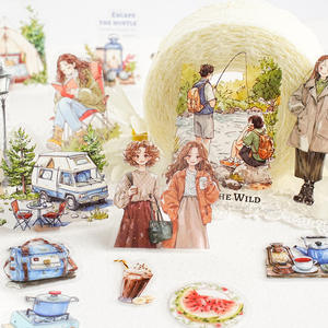 Paquete de 30 Pegatinas Decorativas, Serie Let's Gather, Material PET Autoadhesivo, Decoración Festiva - Product Image 2