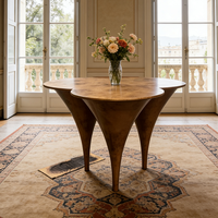 Table console au design moderne et luxueux, forme artistique, trois pieds, table ronde pour la maison, le restaurant, l'hôtel, le salon, meubles