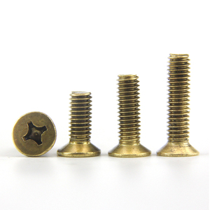 M2 M2.5 <b>M6</b> Brass Countersunk Head <b>Screws</b> Flat Phillips Head Machine Bolts Fasteners - Product Image 5