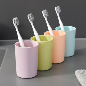 Simple Mouthwash Cup <b>Toothbrush</b> <b>Holder</b> Solid Color Break Resistant For Daily Use - Product Image 2