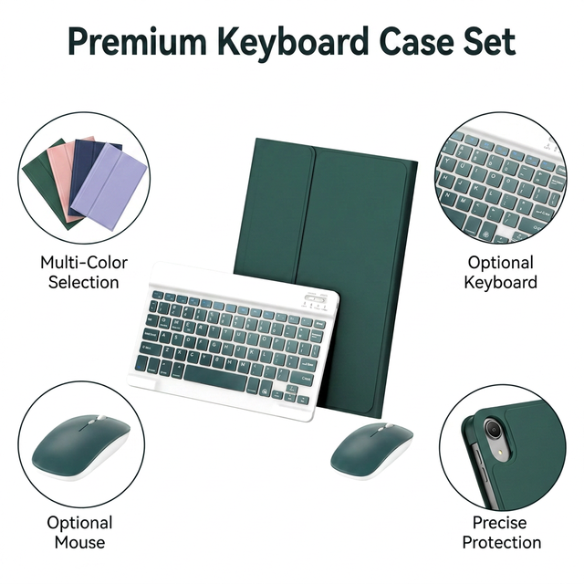Wireless BT Magnetic Keyboard Tablet Case Full Shockproof Tablet Cover for Redmi 11 Inch Redmi SE 8.7" Leather Flip Cover