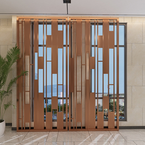 Trang Trí Sang Trọng Sảnh Khách Sạn Trong Nhà Và Ngoài Trời Vách Ngăn Màn Hình Nhôm Bằng Thép Không Gỉ - Product Image 6