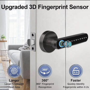 Las mejores ventas nueva aplicación TUYA Wifi Matter <span class=keywords><strong>Apple</strong></span> Homekit Alexa puerta de madera manija de huella digital electrónica cerradura de puerta inteligente - Product Image 3