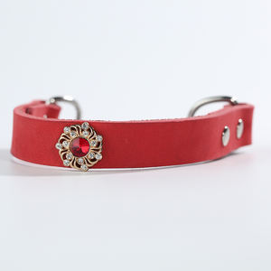 <span class=keywords><strong>Collar</strong></span> de Perro de Cuero Vacuno con Cadena en P, Duradero, Suave, Personalizado, con Patrón Sólido y Brillantes de Estrás - Product Image 3