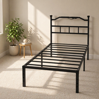 Langlebiges Klappbares Metallbett Tragbares Einzelbett für Haushalt und Büro Mittagsruhebett Neueste Metallbett-Designs mit Tischlampe