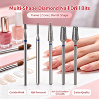 Ensemble de fraises à ongles en diamant pour manucure russe, préparation des cuticules, fraises diamantées pour lime électrique, tige 3/32 pour machine à ongles électrique