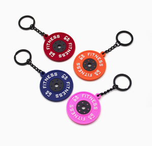 3D <b>Weight</b> Plate Barbell Rubber Gym Fitness Series Soft Plastic Key Chain Creative Key Chain Gift Accessories - Product Image 1