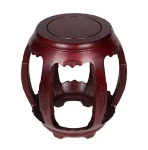 Chinese mahogany classic furniture type antique drum shaped wooden rooseweeoden stool for home decoration