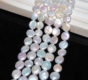 12-13mm AA Grade Nice Quality Good Luster Natural Freshwater Fresh Water Pearl Real Coin Pearl Beads String Strand