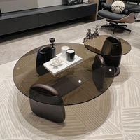 Table basse en verre trempé moderne et créative Modhomi, ensemble de tables d'appoint de luxe pour petit salon ou canapé