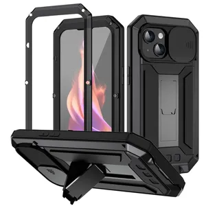 New Product For iPhone 15/15 Plus/15 Pro Max R-JUST Sliding Camera Life Waterproof Holder Phone Case 360 Degree Protective Shell