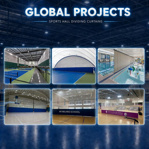 Cortina Divisoria Interior Multideportiva para Cancha de Baloncesto, Bádminton y Voleibol, Red de Partición Enrollable Eléctrica - Product Image 5