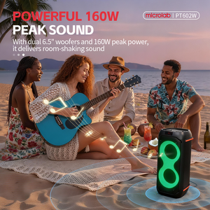 Microlab PT602W Altavoz Portátil de Alta Potencia para Exteriores RGB de 6.5 Pulgadas, Caja de Sonido <span class=keywords><strong>Karaoke</strong></span> DJ con Soporte para Micrófono Inalámbrico 5.3 - Product Image 3
