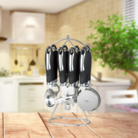Ensemble d'ustensiles de cuisine en acier inoxydable 8 pièces couleur marbre de qualité alimentaire avec éplucheur à pommes de terre, lavable au lave-vaisselle et durable