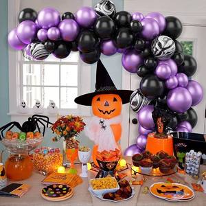 Feliz Halloween látex globo arco guirnalda negro púrpura globo Halloween globos fiesta Decoración - Product Image 2