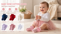 Chaussettes antidérapantes respirantes en coton tricoté pour bébé fille, certifiées Oeko-Tex, collection automne-hiver, avec nœud, style décontracté
