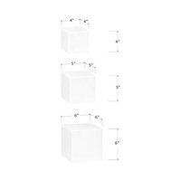 Boîte de présentation en acrylique blanc brillant personnalisée de 10 cm avec un design minimaliste moderne, pré-assemblée pour les bijoux